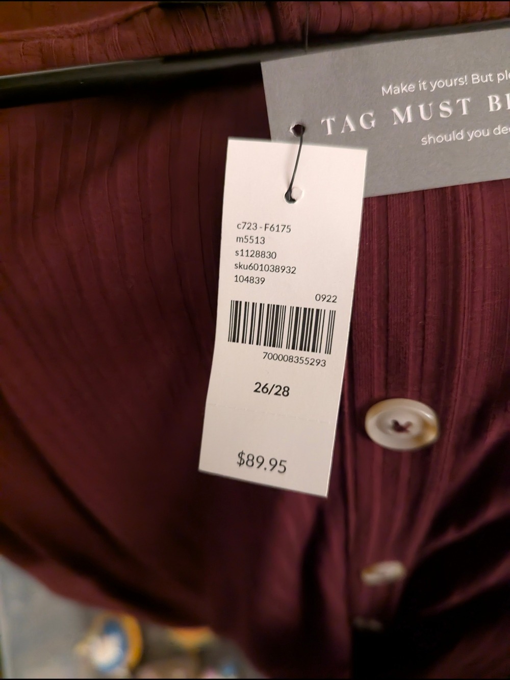 NWT- Lane Bryant: Burgundy Dress Sz 26/28 - Picture 8 of 9